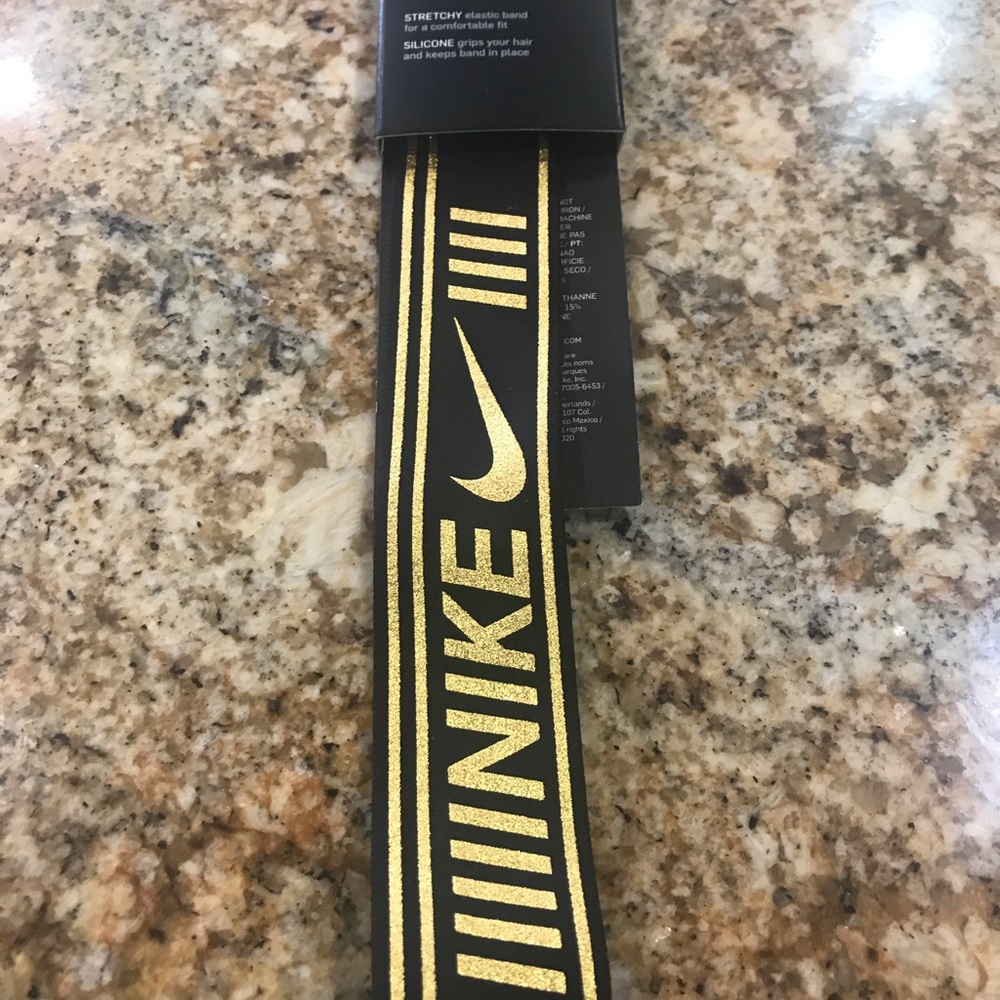 New Nike headband one size fits all gold/black - Picture 4 of 6